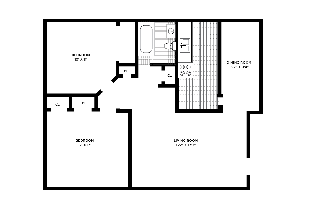 2 bedroom large floorplan forest hill apartments